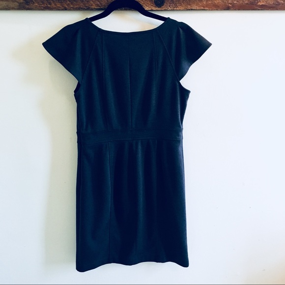 LOFT Ann Tayor—Gray Capped Sleeve Midi Dress - Picture 4 of 5